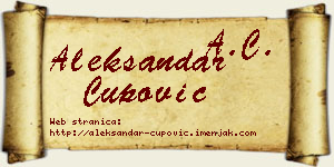 Aleksandar Čupović vizit kartica